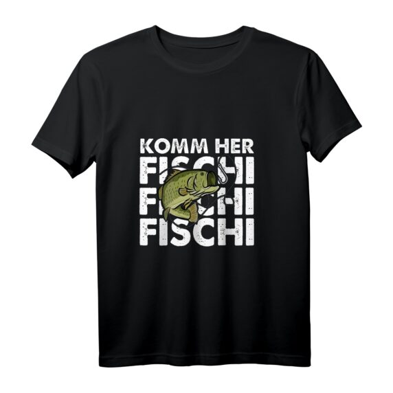 Komm Her Fischi Fischi Angeln Angler Petri Heil Geschenkidee  Lustiges Langarmshirt für Angler, Männer, Frauen & Kinder