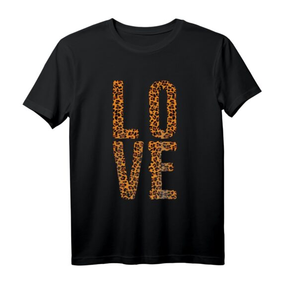 Love Leo Clothing Leopard Gepard Pelz Muster Druck Geschenk T-Shirt  Trendiges Tiermuster für Frauen, Mütter & Freundinnen als Geschenkidee