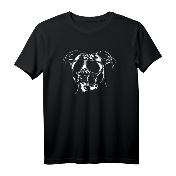 Lustiges American Staffordshire Terrier Hundet-Shirt mit Sonnenbrille - Cooles Geschenk für Hundeliebhaber und Züchter