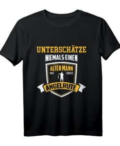 Lustiges Angel T-Shirt für Opa & Vater  Unterschätze niemals einen alten Mann mit Angelrute  Perfekt für Fischer, Angler & Fischliebhaber zu Weihnachten & Geburtstag