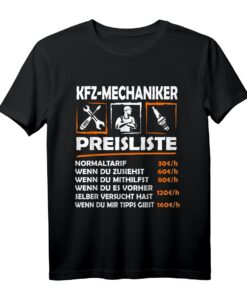 Lustiges KFZ Mechaniker Schrauber Tuner Stundenlohn Arbeits T-Shirt  Perfektes Geschenk für Automechaniker & Werkstattprofis