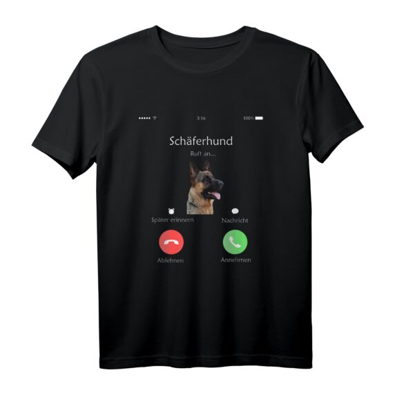Lustiges Schäferhund Hund ruft an T-Shirt - Perfekt für Hundeliebhaber und Schäferhundfans
