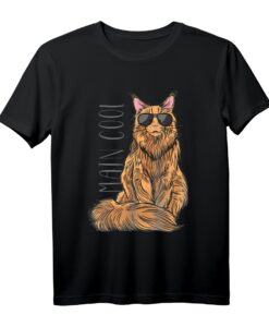 Maine Coon Katze T-Shirt mit lustiger Sonnenbrille  Perfektes Geschenk für Katzenliebhaber, Freunde und Familie