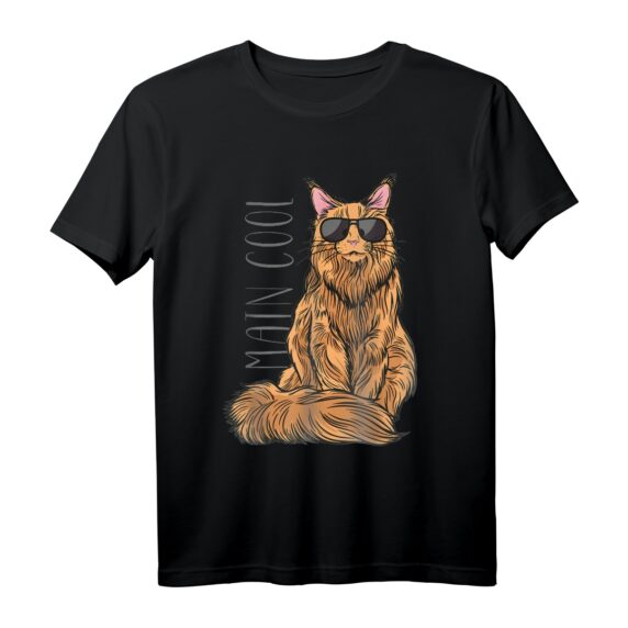 Maine Coon Katze T-Shirt mit lustiger Sonnenbrille  Perfektes Geschenk für Katzenliebhaber, Freunde und Familie