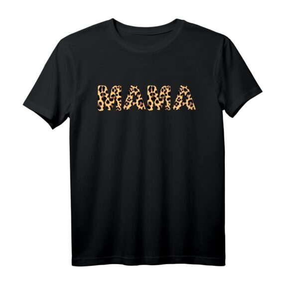 Mama Leopard Print Tier Safari Trendy T-Shirt - Modisches Tierdruck-Shirt für Frühling & Herbst, Geschenkideen für Mutter, Schwester & Freundin
