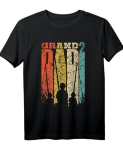 Opa zwei Enkel Angel Geschenk T-Shirt - Lustiges Vintage & Retro Motiv für Großväter, die gern angeln & Zeit mit Enkelkindern verbringen