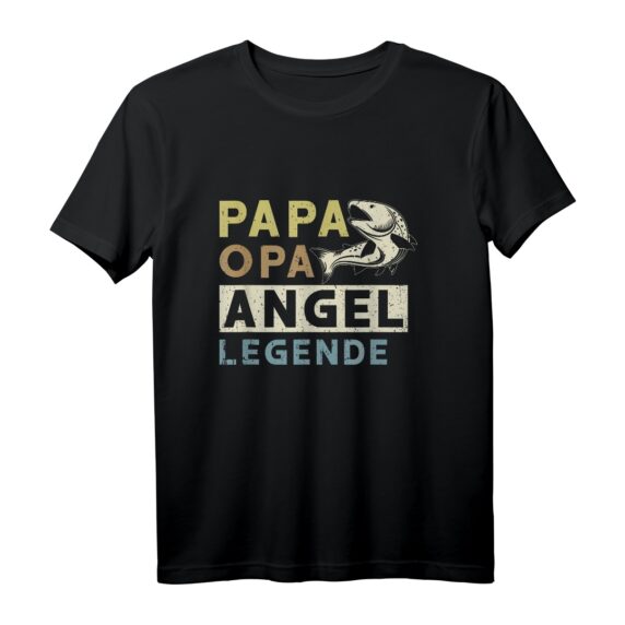 Papa Opa Angel Legende Geschenk zum Vatertag & für den Ruhestand  Lustiges Angel T-Shirt für Opa, den Angler & Großvater