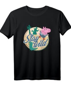 Peppa Wutz Stay Wild With George Pig T-Shirt - Offiziell lizenziertes Kinder T-Shirt für Peppa Wutz Fans
