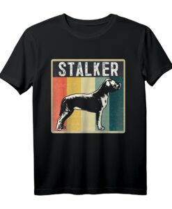 Retro American Staffordshire Terrier Damen & Herren T-Shirt  Lustiges Geschenk für Hundeliebhaber, Familie & Freunde