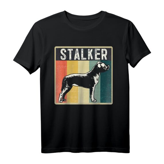 Retro American Staffordshire Terrier Damen & Herren T-Shirt  Lustiges Geschenk für Hundeliebhaber, Familie & Freunde