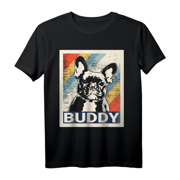 Retro Französische Bulldogge T-Shirt für Damen & Herren  Lustiges Geschenk zum Geburtstag oder Weihnachten für Hundeliebhaber