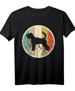 Retro Vintage Grunge Style Russischer Schwarzer Terrier Hund T-Shirt  Klassisch geschnitten, doppelt genähter Saum