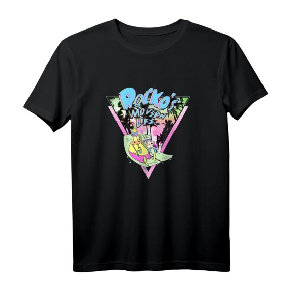 Rocko's Modern Life Tanning Retro Palm Trees T-Shirt - Offiziell lizenziertes Nickelodeon Cartoon Merchandise für Fans und Nostalgiker