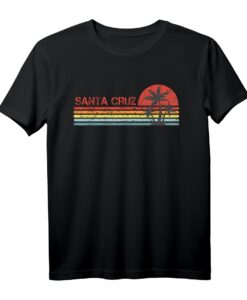 Santa Cruz California Vintage Retro T-Shirt - Surfer & Strand Motiv im 80er Stil, Perfekt als Geschenk für Surfer & Paddler
