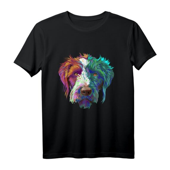 Splash Hund Deutsch Drahthaar T-Shirt - Buntes Jagdhund Design, perfektes Geschenk für Hundebesitzer und Hundeliebhaber