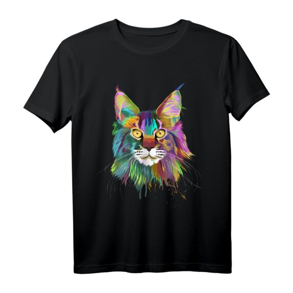 Splash Katze Maine Coon T-Shirt  Perfektes Geschenk für Katzenliebhaber & Tierfreunde
