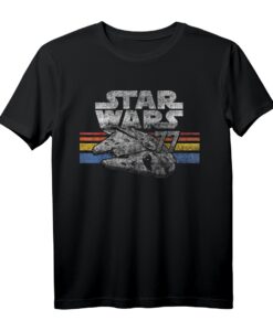 Star Wars Millennium Falcon 77 Retro Lines Logo T-Shirt - Offiziell lizenziertes Star Wars Fan-Shirt