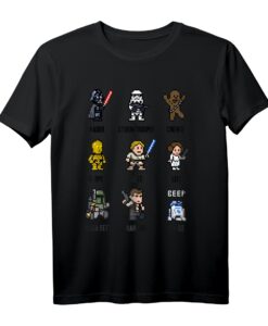 Star Wars Sprite Figuren 8-Bit Pixel Grafik T-Shirt - Offiziell lizenziertes Star Wars Fan-Shirt