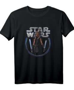 Star Wars The Clone Wars Ahsoka Dual Wield Portrait T-Shirt - Offiziell Lizenzierte Star Wars Fanbekleidung