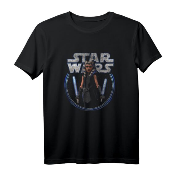Star Wars The Clone Wars Ahsoka Dual Wield Portrait T-Shirt - Offiziell Lizenzierte Star Wars Fanbekleidung