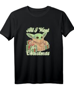 Star Wars The Mandalorian The Child All I Want For Christmas T-Shirt  Offizielles Lizenzprodukt, Perfekt als Weihnachtsgeschenk für Fans