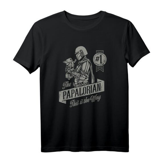Star Wars The Mandalorian und Grogu Papalorian Vatertags-T-Shirt  Offizielles Merchandise für Star Wars Fans und Papas