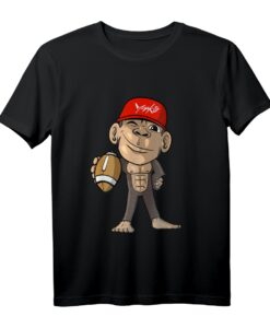 Süßer Affe mit Football - Lustiges American Football T-Shirt für Fans, Spieler und Freizeit