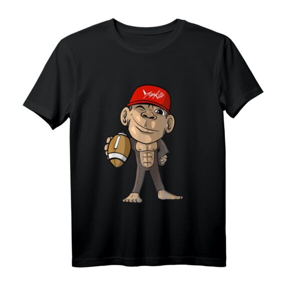 Süßer Affe mit Football - Lustiges American Football T-Shirt für Fans, Spieler und Freizeit