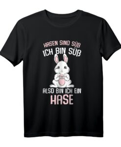 Süßes Hasen T-Shirt für Kinder, Damen & Mädchen  Lustiges Tierdesign als Geschenk zum Geburtstag, Weihnachten & Ostern für Hasenliebhaber