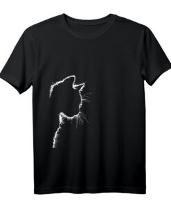Süßes Katzen-Motiv und coole Katzen-Silhouette Zeichnung T-Shirt für Katzenfans, Tierfreunde & Geschenke zu Weihnachten, Ostern, Muttertag & Geburtstagen