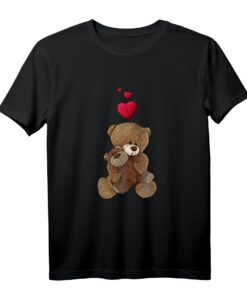 Süßes Teddy Bär T-Shirt mit Herz für Bärenfreunde  Lustiges, buntes Motiv für Mama & Papa