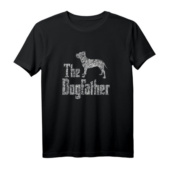 The Dogfather T-Shirt für American Staffordshire Terrier - Lustiges Hundemama & Hundepapa Geschenk zu Weihnachten, Geburtstag & Vatertag