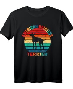 Vintage American Hairless Terrier Silhouette T-Shirt - Retro Style Hundedesign für Hundeliebhaber & Tierbesitzer