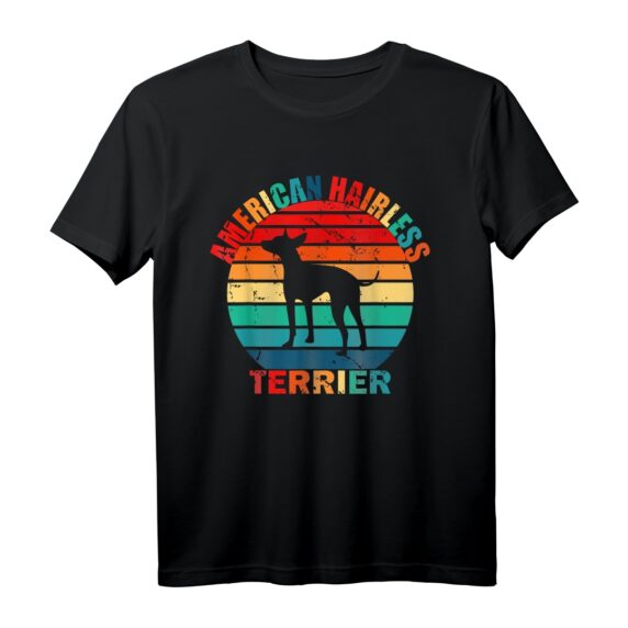 Vintage American Hairless Terrier Silhouette T-Shirt - Retro Style Hundedesign für Hundeliebhaber & Tierbesitzer