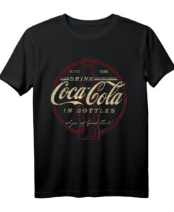 Vintage Coca-Cola Drink In Bottles Logo T-Shirt - Offiziell lizenzierte Mode für Coca-Cola Fans und Vintage-Design Liebhaber