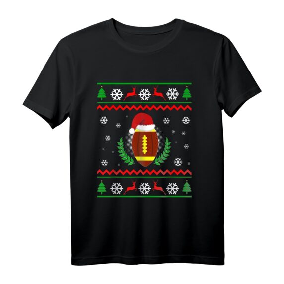 Weihnachten American Football T-Shirt  Lustiges Geschenk für Football Fans, Trainer, Spieler, Väter, Jungen und Kinder