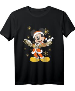 Weihnachten Mickey Mouse Merry Christmas Gold T-Shirt  Festliches Disney Fan T-Shirt für Disney-Liebhaber und Sammler