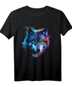 Wolf Kunst Bunt - Tiermotiv Kunstwerk Wolf T-Shirt für Tierliebhaber und Naturfreunde