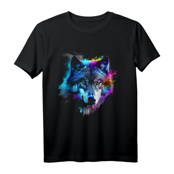 Wolf Kunst Bunt - Tiermotiv Kunstwerk Wolf T-Shirt für Tierliebhaber und Naturfreunde